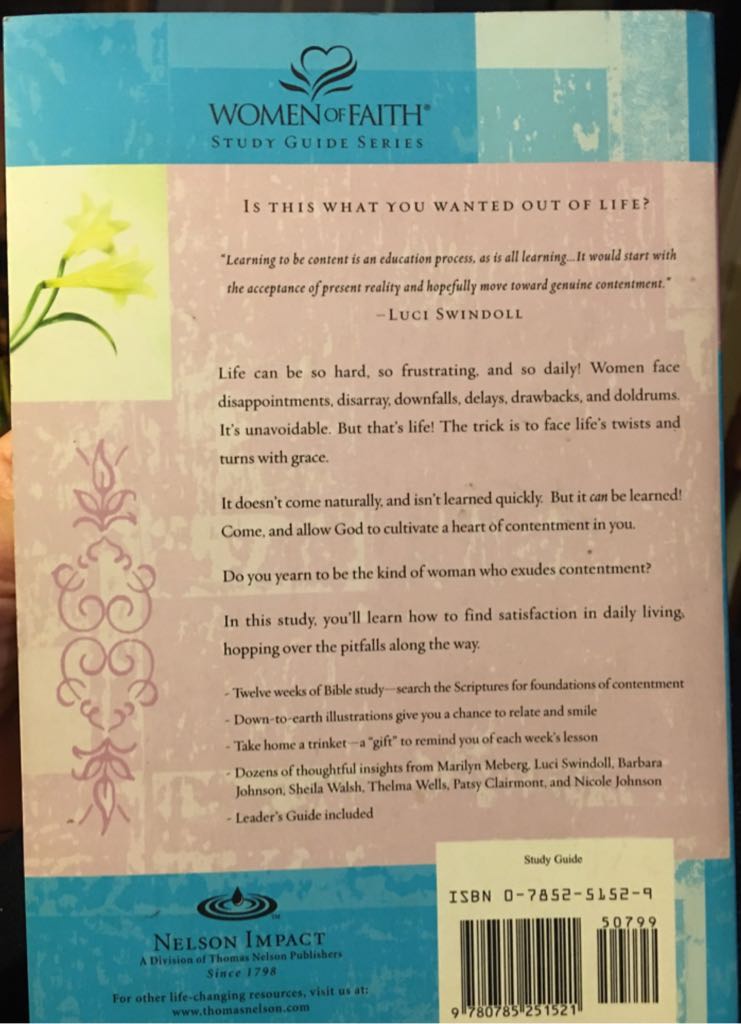 Women of Faith Study Guide Series: Cultivating Contentment () - Luci Swindoll (Paperback) book collectible [Barcode 9780785251521] - Main Image 2