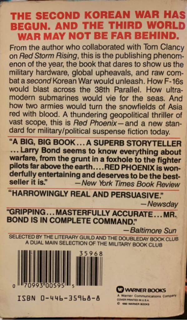 Red Phoenix - Larry Bond (Warner Books - Paperback) book collectible [Barcode 9780446359689] - Main Image 2