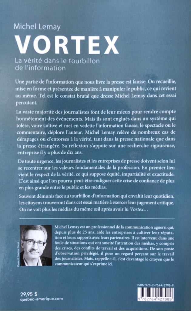 Vortex  (Editions Québec Amérique) book collectible [Barcode 9782764427989] - Main Image 2