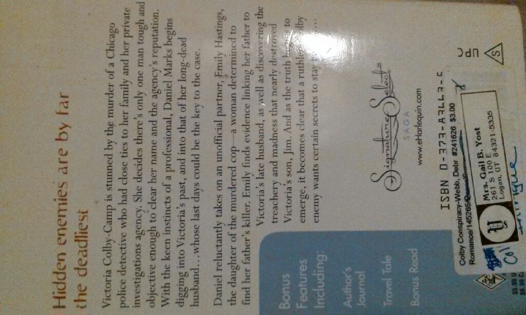 Colby Conspiracy - Debra Webb (Harlequin - Paperback) book collectible [Barcode 9780373836635] - Main Image 2