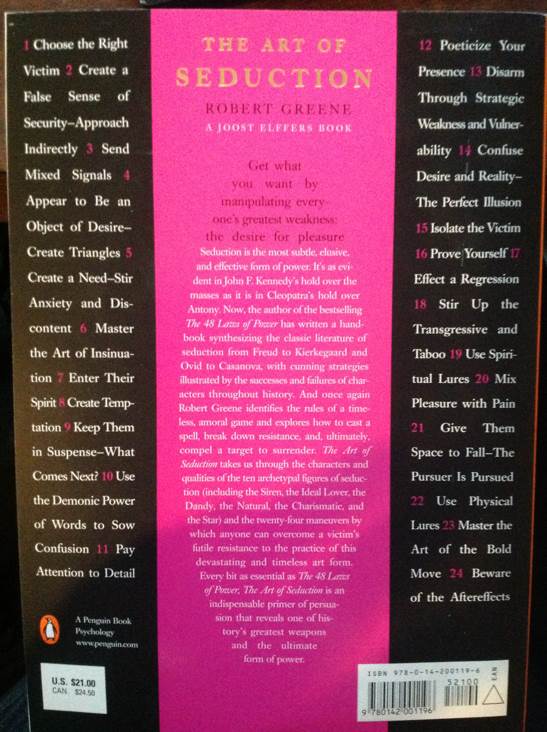 The Art of Seduction - Robert Greene (Penguin Books - Paperback) book collectible [Barcode 9780142001196] - Main Image 2