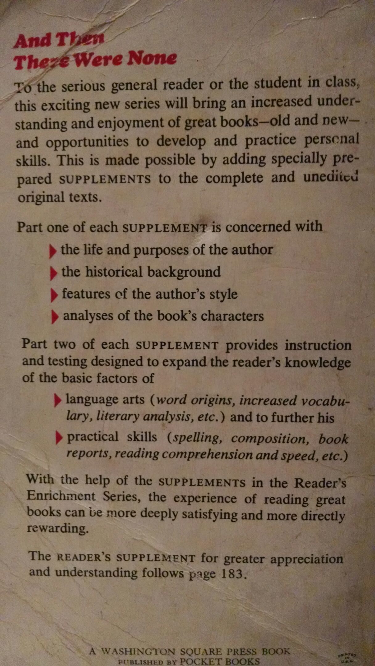 And Then There Were None  - Agatha Christie (Pocket Books - Paperback) book collectible - Main Image 2