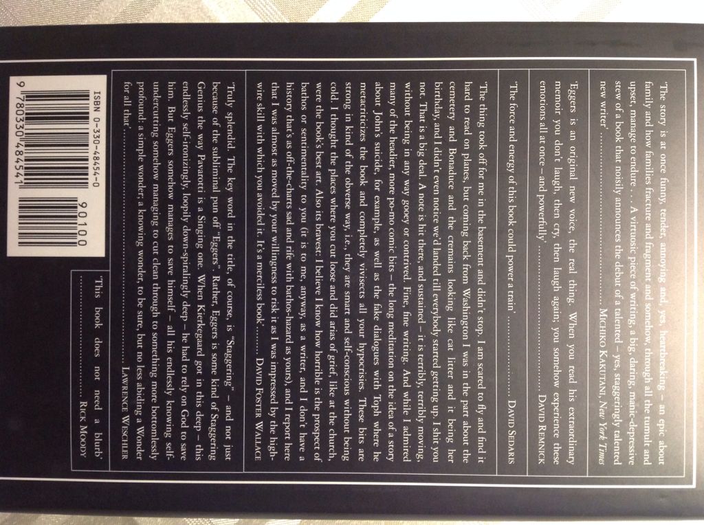 Heartbreaking Work of Staggering Genius, A - Dave Eggers (Picador, an imprint of Macmillan Publishers Ltd - Hardcover) book collectible [Barcode 9780330484541] - Main Image 2