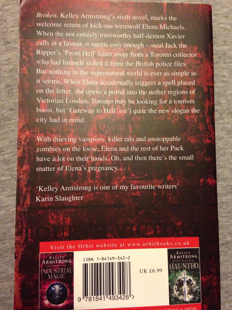 Broken - Kelley Armstrong (Orbit - Paperback) book collectible [Barcode 9781841493428] - Main Image 2