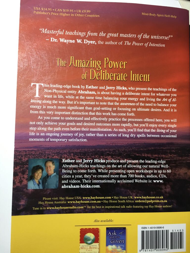 The Amazing Power of Deliberate Intent by Esther Hicks - Hicks Esther (Paperback) book collectible [Barcode 9781401906962] - Main Image 2