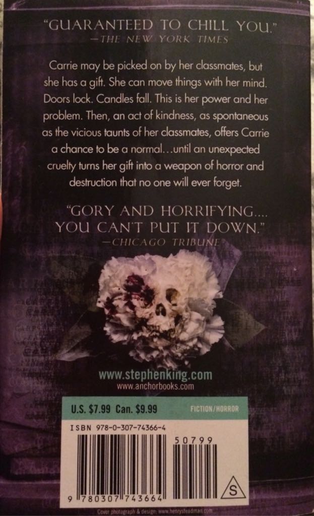 Carrie - Stephen King (Anchor - Paperback) book collectible [Barcode 9780307743664] - Main Image 2