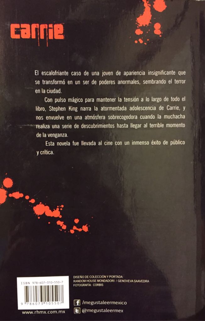 Carrie - Stephen King (Debolsillo - Paperback) book collectible [Barcode 9786073105507] - Main Image 2