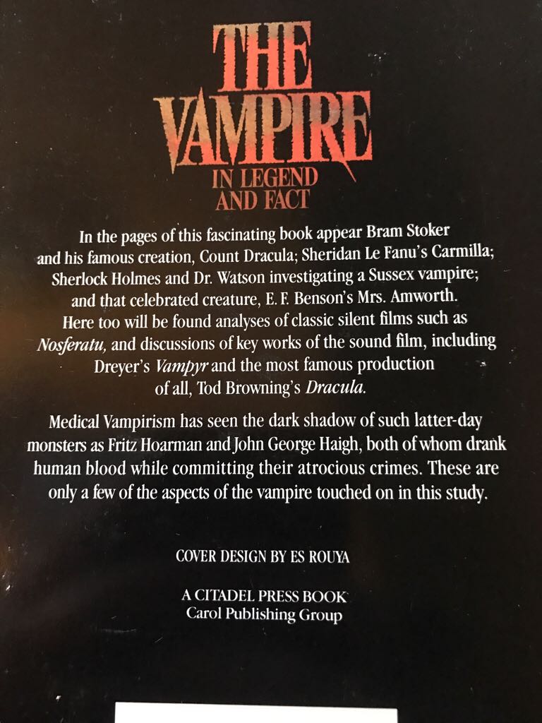 Vampire in Legend, Fact and Art, The - Basil Copper (Citadel Press - Paperback) book collectible [Barcode 9780806511269] - Main Image 2