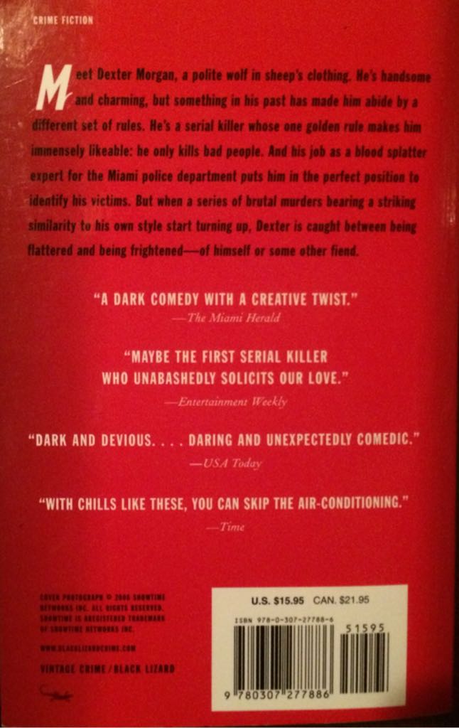 Darkly Dreaming Dexter - Jeffry P. Lindsay (Vintage Crime/Black Lizard - Paperback) book collectible [Barcode 9780307277886] - Main Image 2