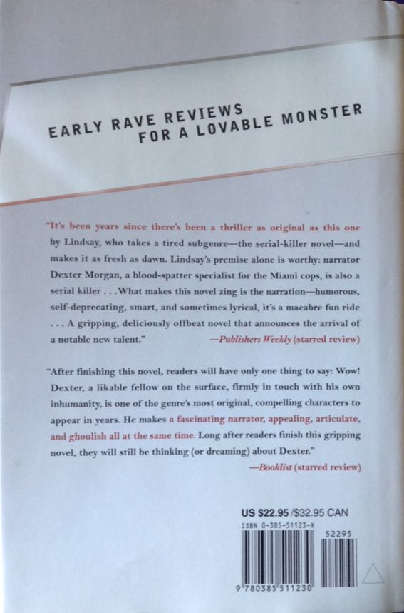 Darkly Dreaming Dexter: A Novel - Jeff Lindsay (Doubleday - Hardcover) book collectible [Barcode 9780385511230] - Main Image 2