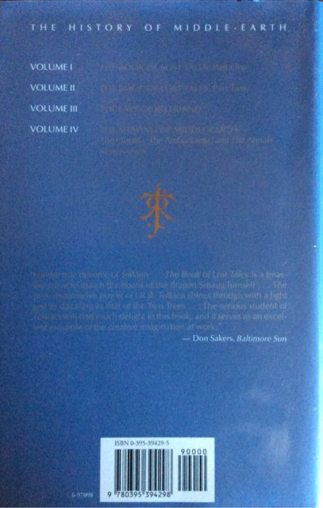 The Lays of Beleriand - J. R. R. Tolkien (Houghton Mifflin Co - Hardcover) book collectible [Barcode 9780395394298] - Main Image 2