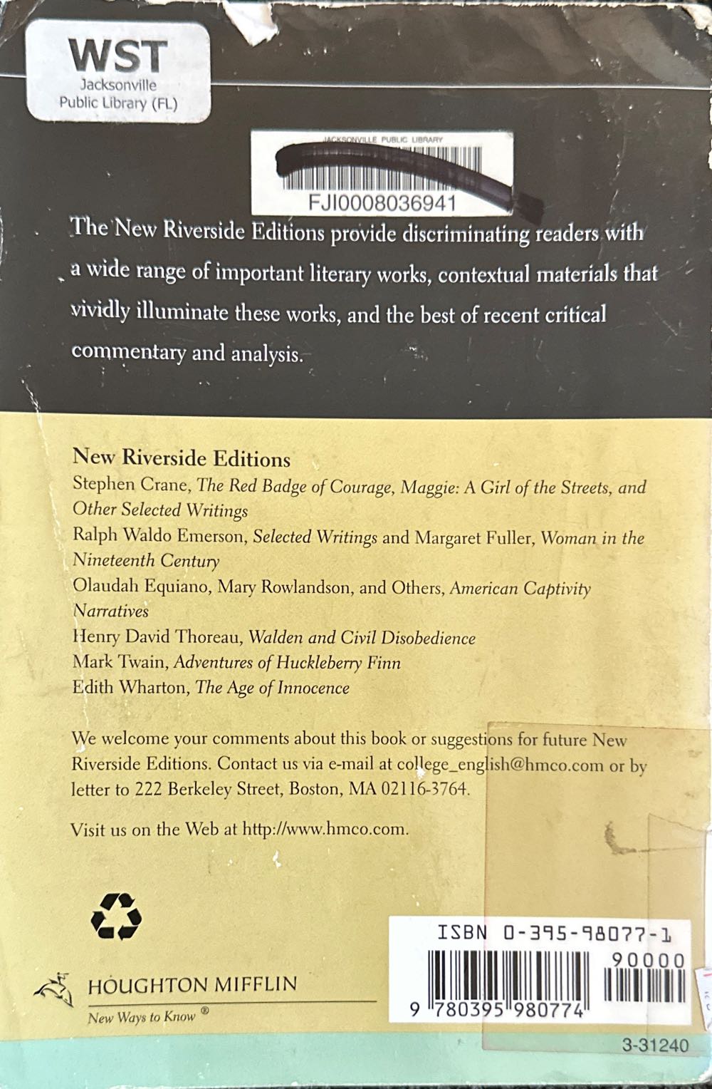 Walden and Civil Disobedience (New Riverside Editions) - Paul Lauter Henry David Thoreau (Mariner Books - Paperback) book collectible [Barcode 9780395980774] - Main Image 2