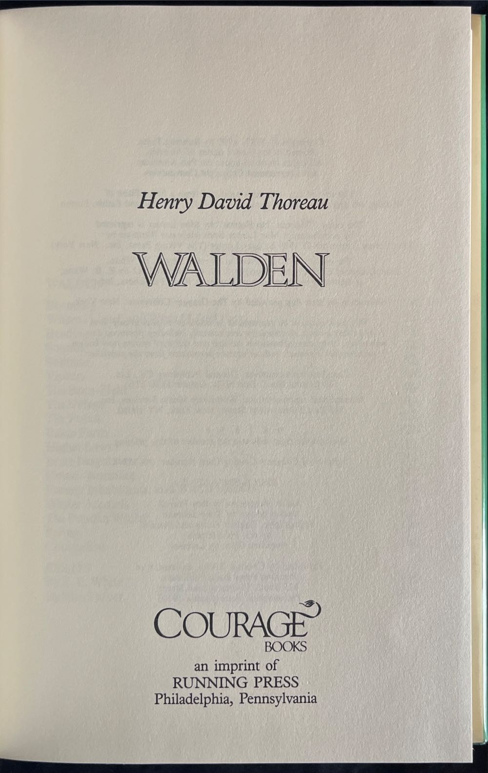 Walden - Henry David Thoreau (Courage Books - Hardcover) book collectible [Barcode 9780894718793] - Main Image 4