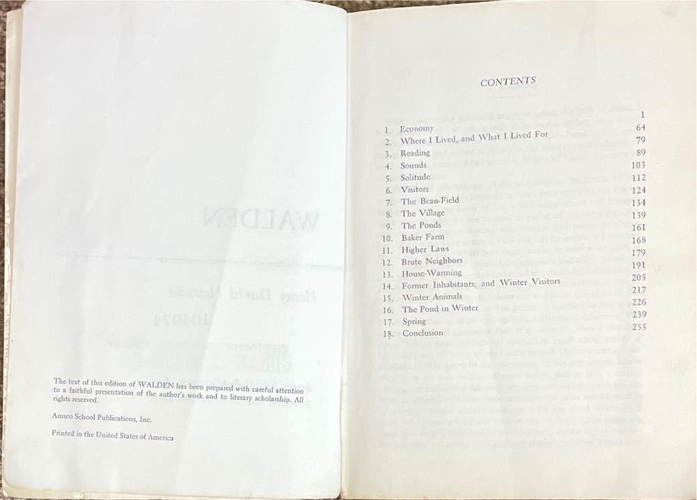 Walden - Henry David Thoreau (Amsco School Publications, INC. - Paperback) book collectible - Main Image 2