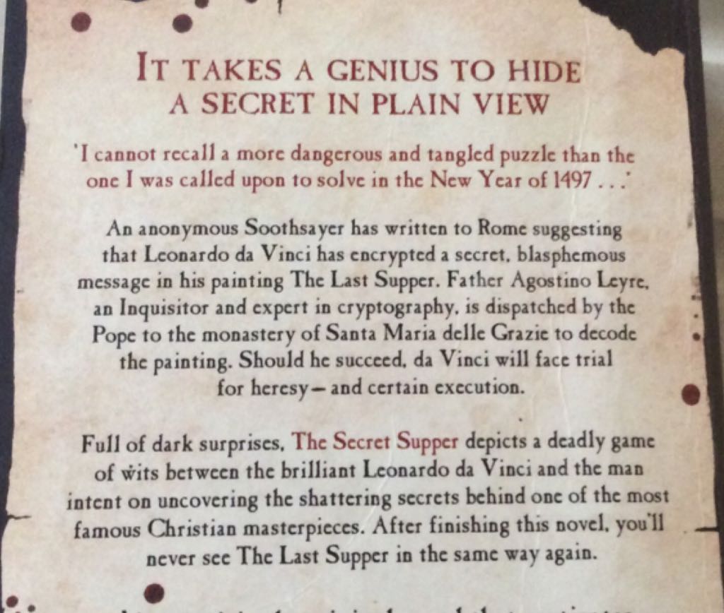 Secret Supper, The - Javier Sierra (Washington Square Press - Paperback) book collectible [Barcode 9780743287654] - Main Image 2