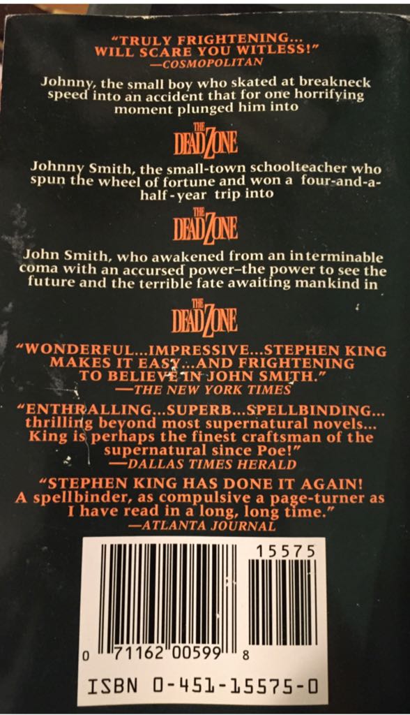 The Dead Zone - Stephen King (Signet Fiction - Paperback) book collectible [Barcode 9780451155757] - Main Image 2
