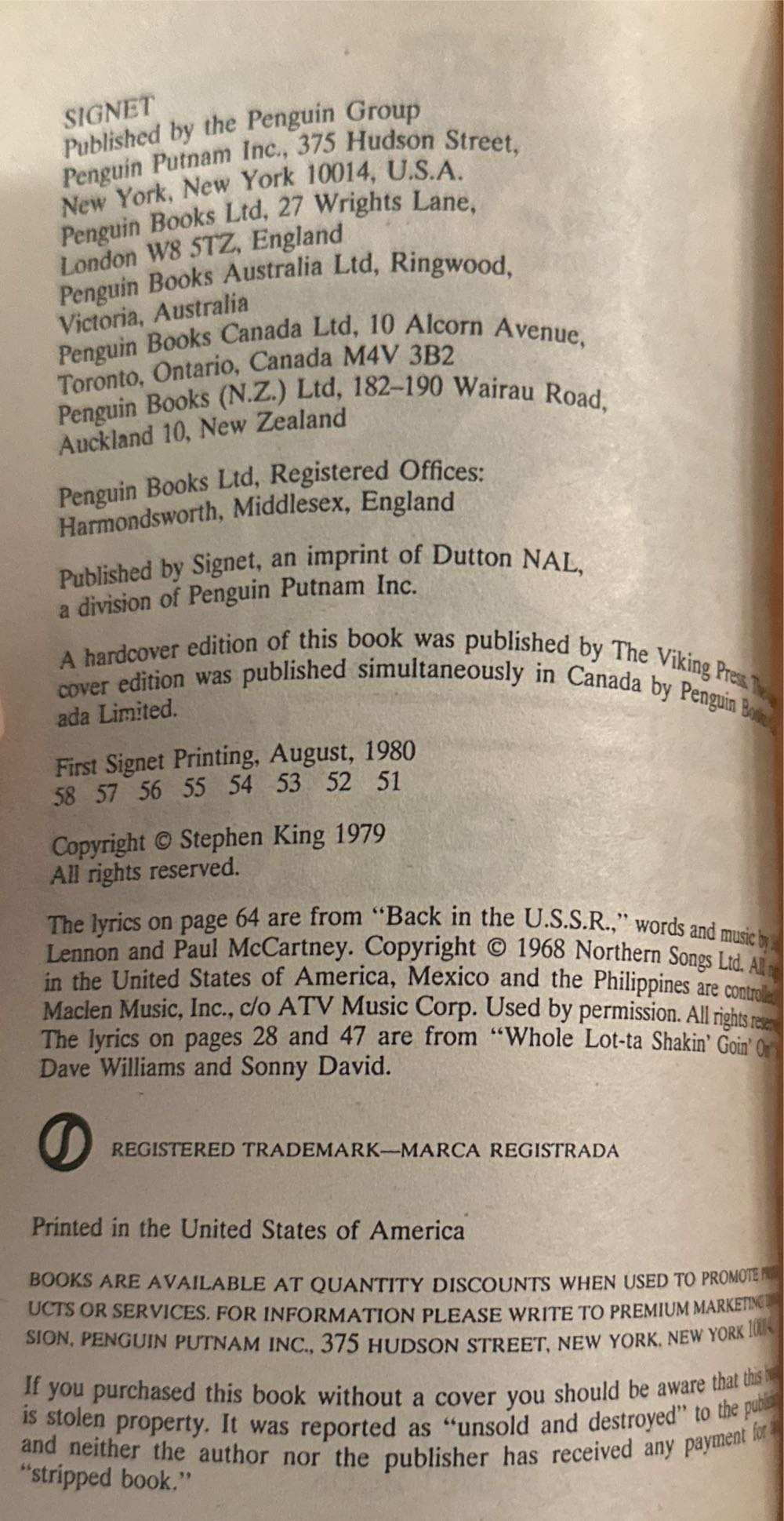 The Dead Zone - Stephen King (Signet Fiction - Paperback) book collectible [Barcode 9780451155757] - Main Image 3