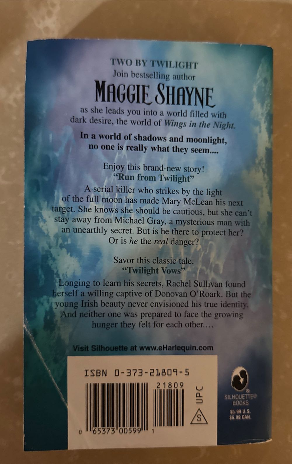 Two by Twilight - Maggie Shayne (Silhouette Romance - Paperback) book collectible [Barcode 9780373218097] - Main Image 2