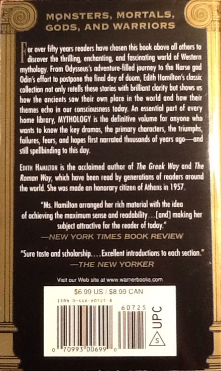 Mythology - Edith Hamilton (Warner Books - Paperback) book collectible [Barcode 9780446607254] - Main Image 2