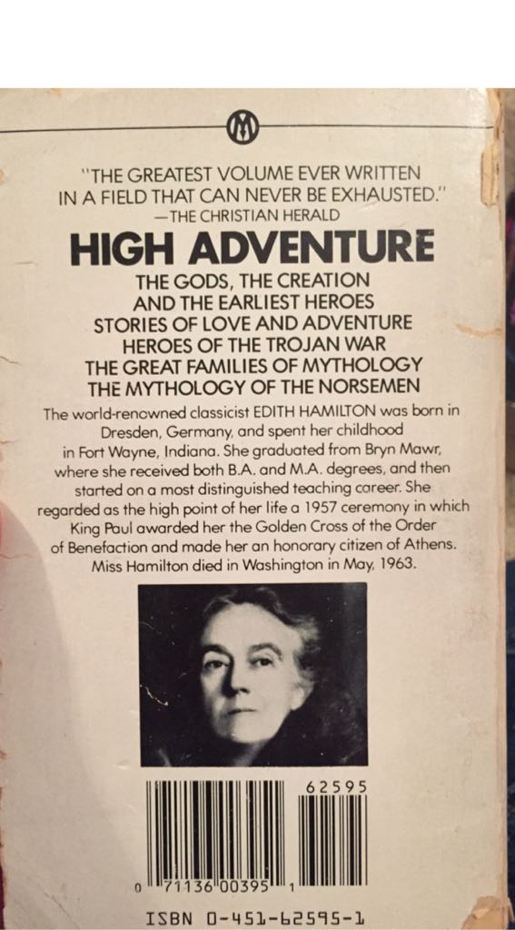 Mythology - Edith Hamilton (Signet - Paperback) book collectible [Barcode 9780451625953] - Main Image 2