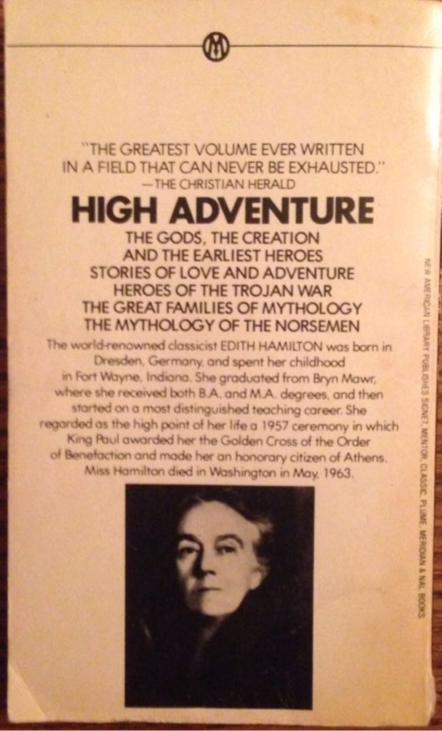 Mythology  (Mentor Books - Paperback) book collectible - Main Image 2