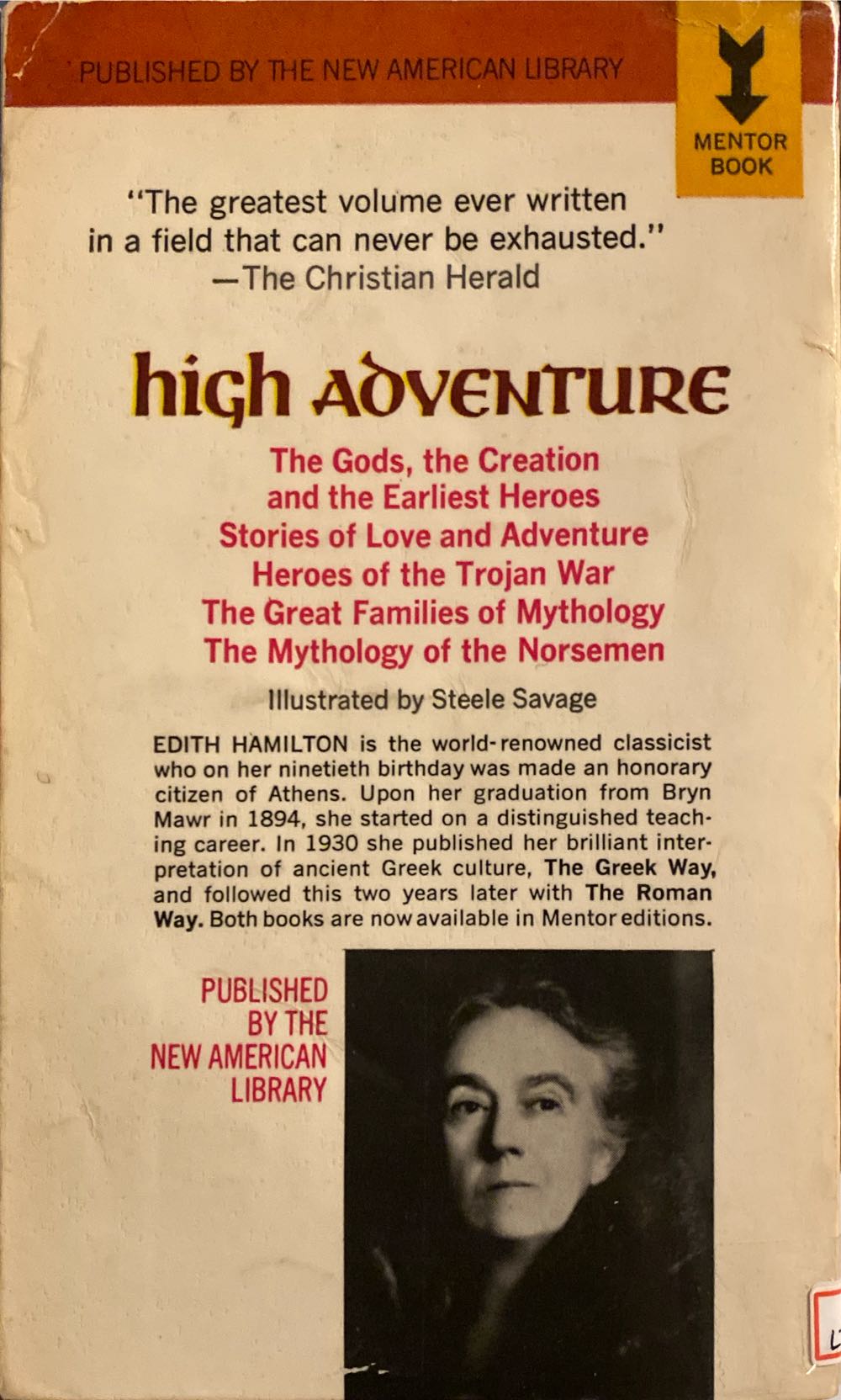 Mythology: Timeless Takes Of Gods And Heroes - Edith Hamilton (A Mentor Book - Paperback) book collectible - Main Image 2