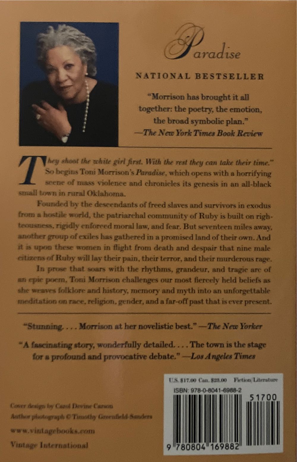 Paradise - Toni Morrison (- Paperback) book collectible [Barcode 9780804169882] - Main Image 2