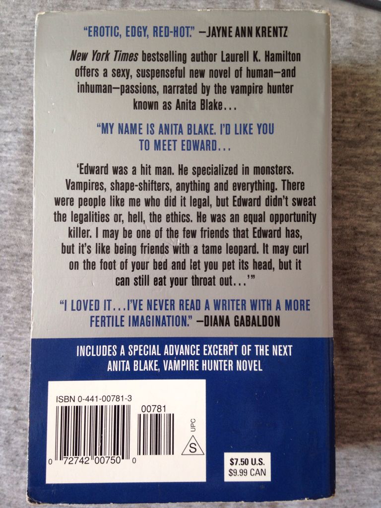 Obsidian Butterfly - Laurell K. Hamilton (Ace Books - Paperback) book collectible [Barcode 9780441007813] - Main Image 2