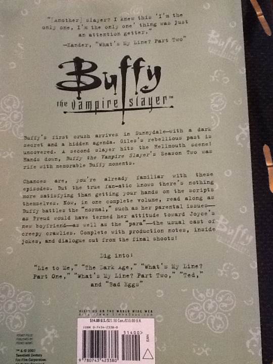 Buffy the Vampire Slayer: Season 2, Vol. 2 The Script Book - Joss Whedon (Simon and Schuster) book collectible [Barcode 9780743423380] - Main Image 2