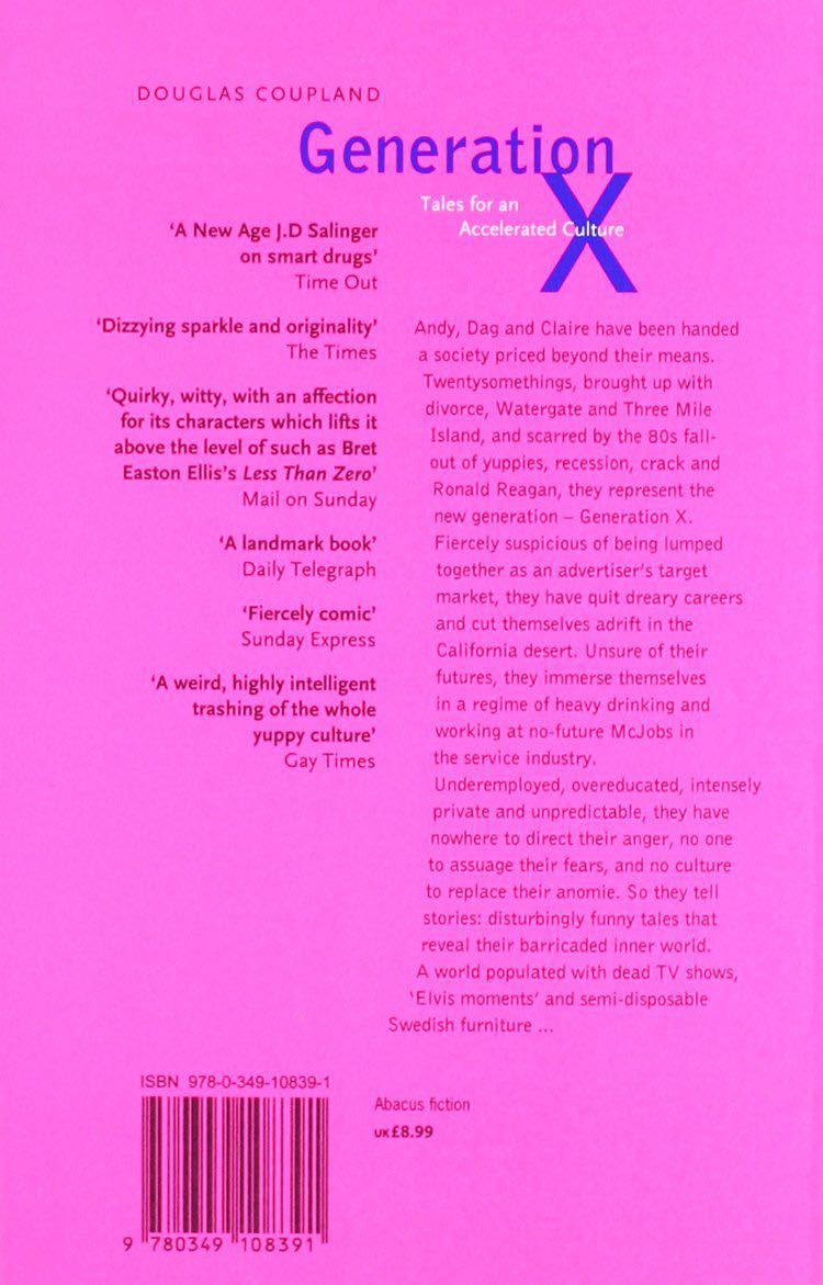 Generation X - Douglas Coupland (Abacus - Paperback) book collectible [Barcode 9780349108391] - Main Image 2