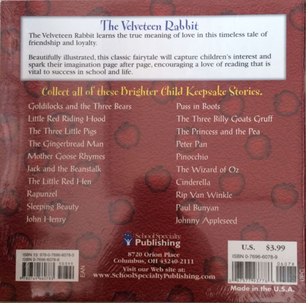 The Velveteen Rabbit - Margery Williams (School Specialty Publishing - Paperback) book collectible [Barcode 9780769660783] - Main Image 2