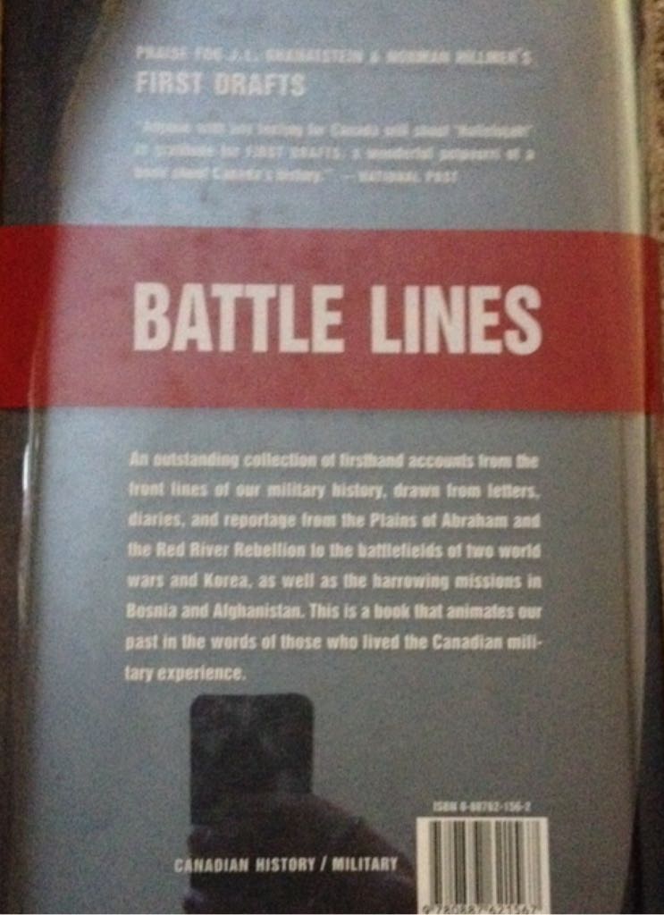 Battle Lines - Granatstein & Hillmer (Thomas Allen Publishers - Hardcover) book collectible [Barcode 9780887621567] - Main Image 2