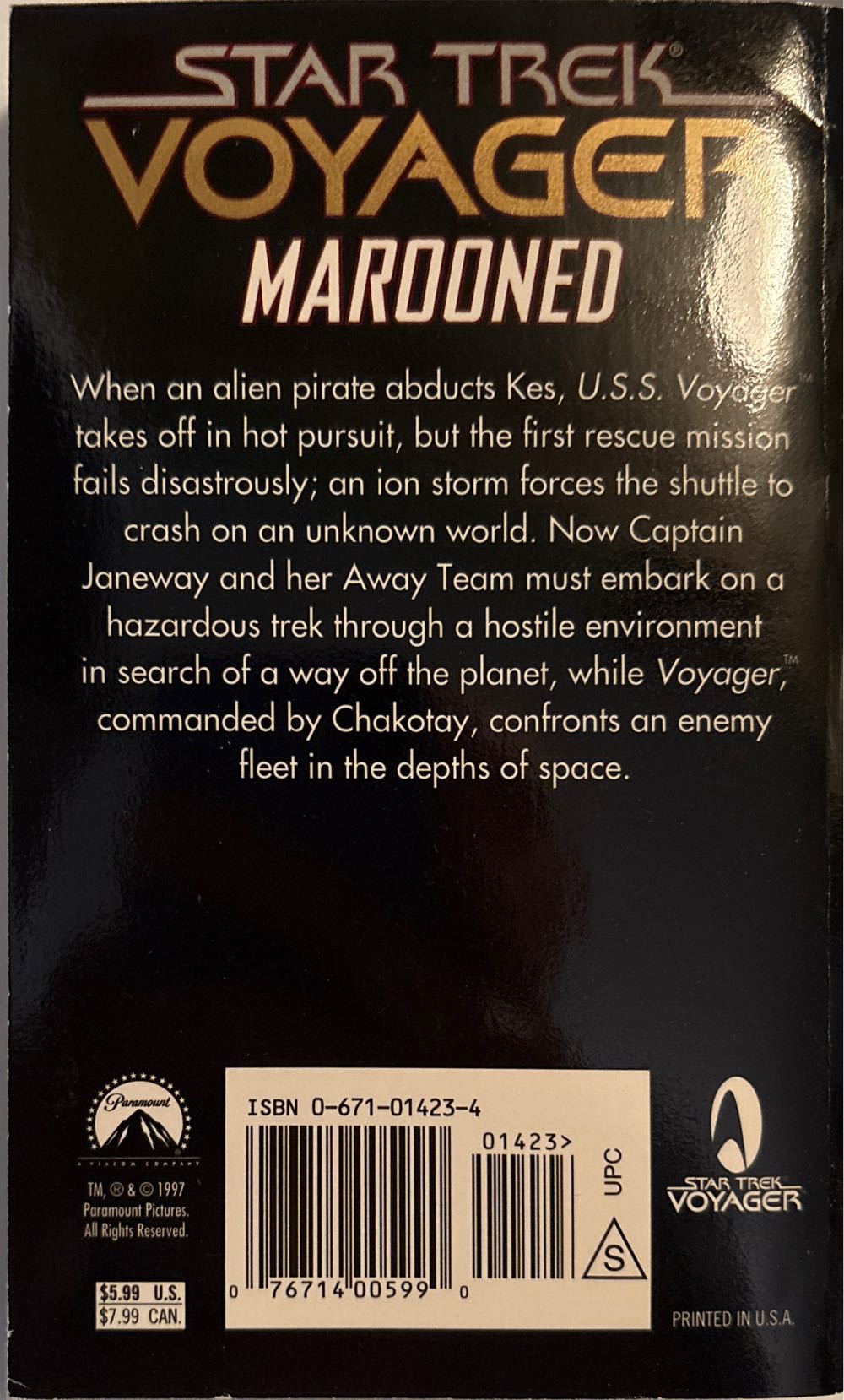 Star Trek: Voyager: Marooned - Christie Golden (Pocket Books - Paperback) book collectible [Barcode 9780671014230] - Main Image 2