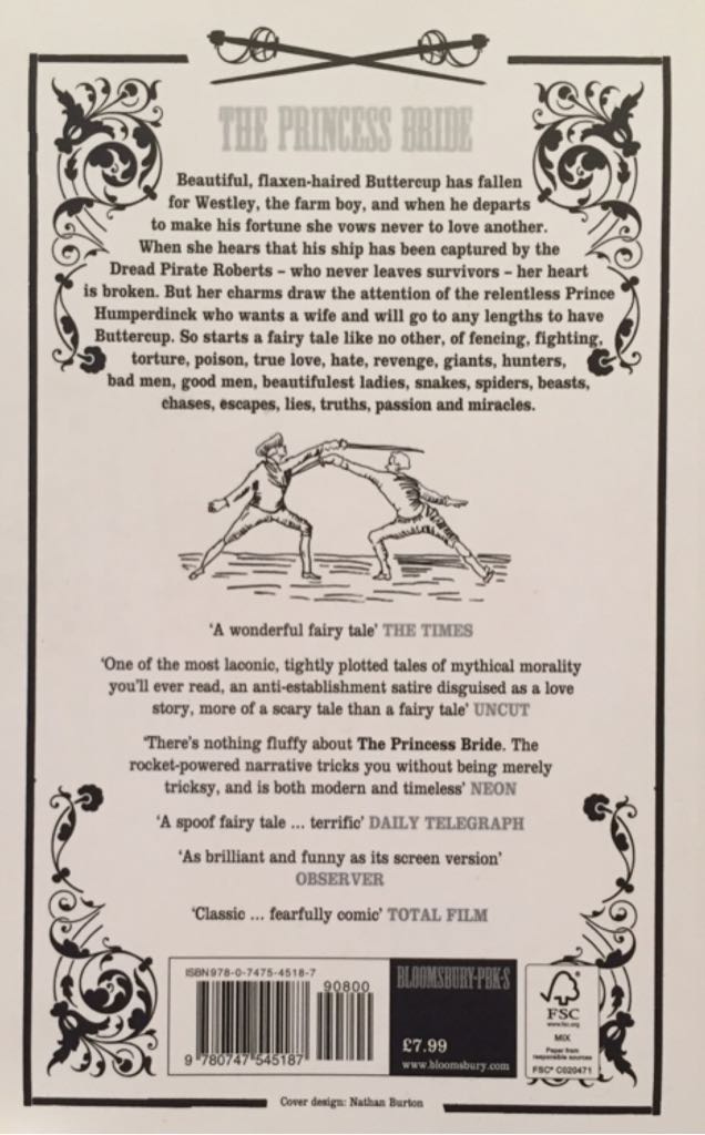 The Princess Bride - Wiliam Goldman (Bloomsbury Publishing - Calf-Binding) book collectible [Barcode 9780747545187] - Main Image 2