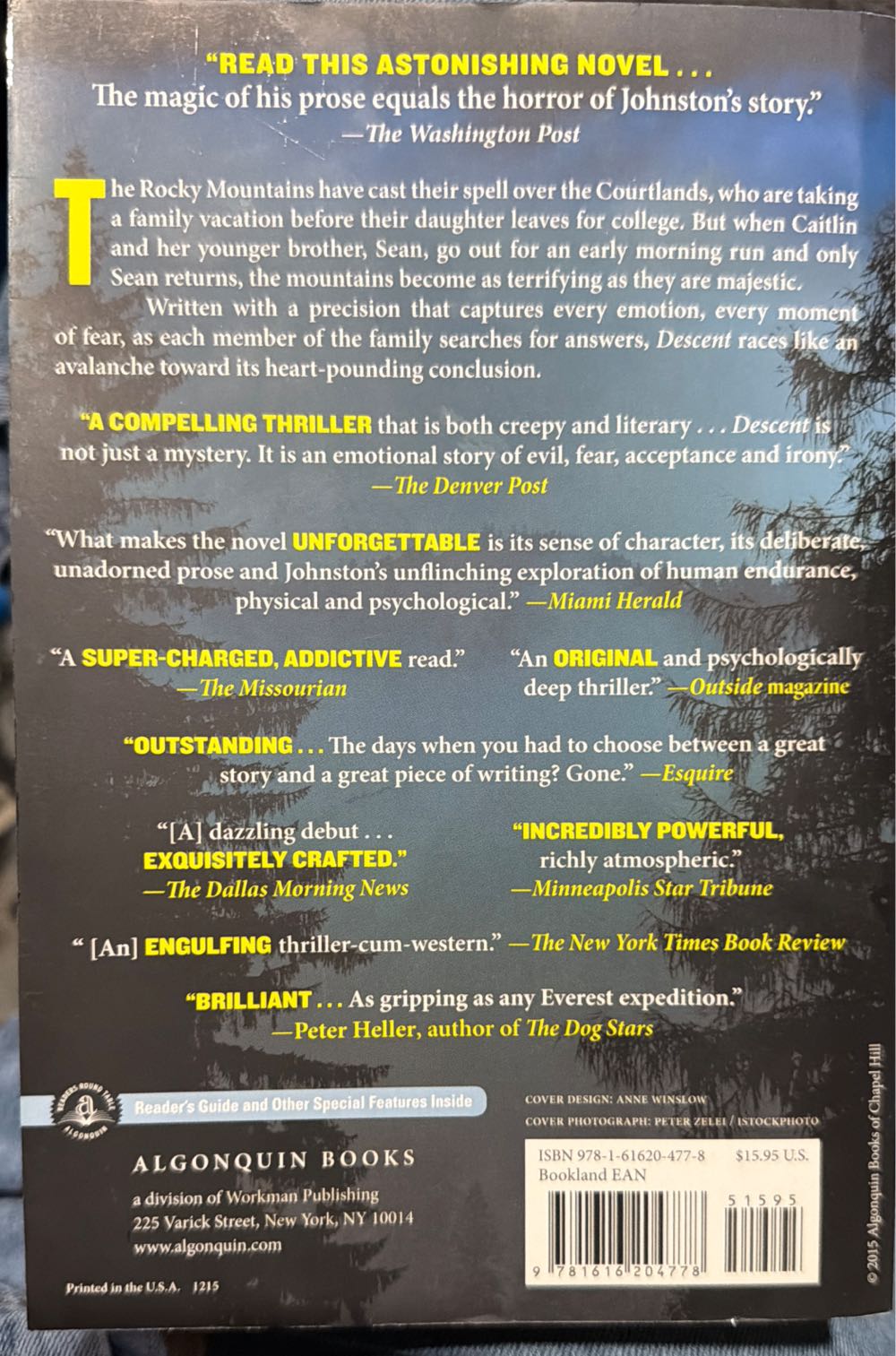 Descent - Tim Johnston (Algonquin Books Of Chapel Hill - Kindle) book collectible [Barcode 9781616204778] - Main Image 2