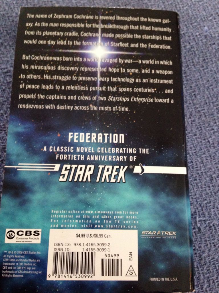 Federation - Judith Reeves-Stevens (Pocket Books/Star Trek - Trade Paperback) book collectible - Main Image 2