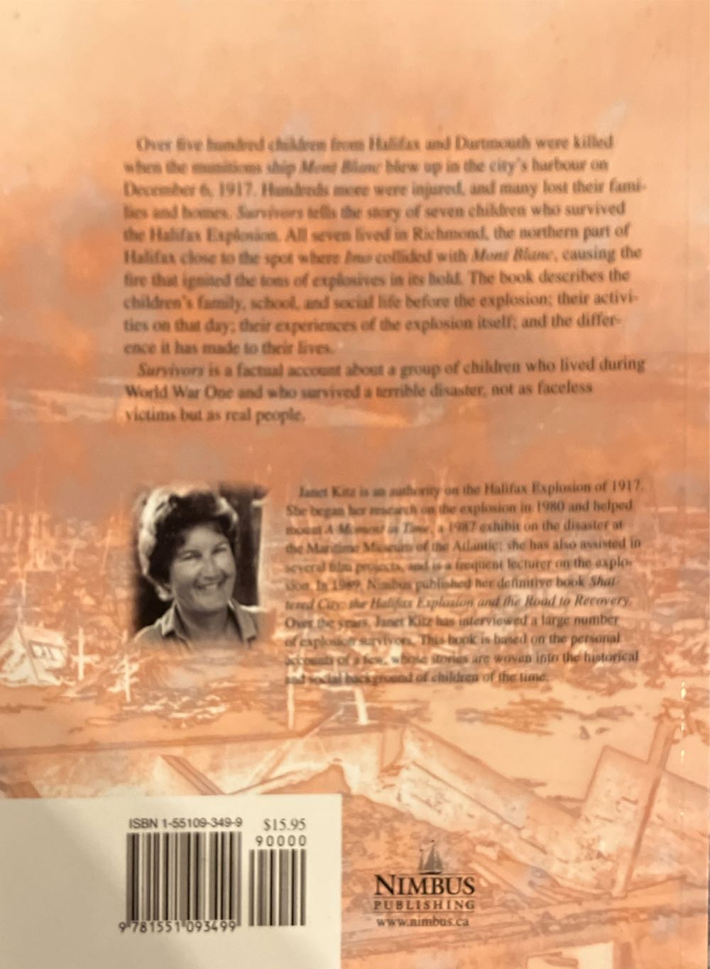 Survivors. Children Of The Halifax Explosion - Janet F. Kitz (Nimbus Publishing Ltd. - Paperback) book collectible [Barcode 9781551093499] - Main Image 2