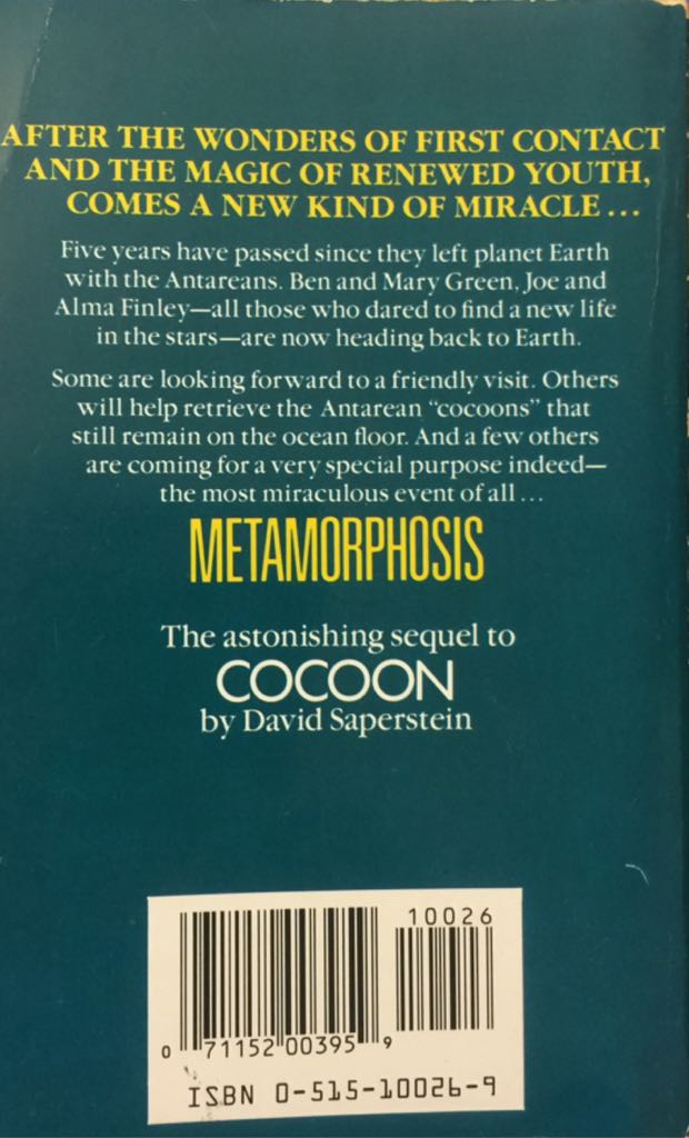 Metamorphosis - David Saperstein (Jove Pubns - Paperback) book collectible [Barcode 9780515100266] - Main Image 2