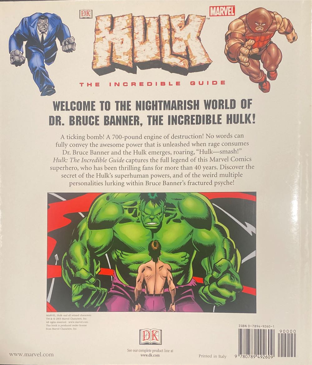 The Hulk: The Incredible Guide - Tom DeFalco (DK Publishing - Hardcover) book collectible [Barcode 9780789492609] - Main Image 2