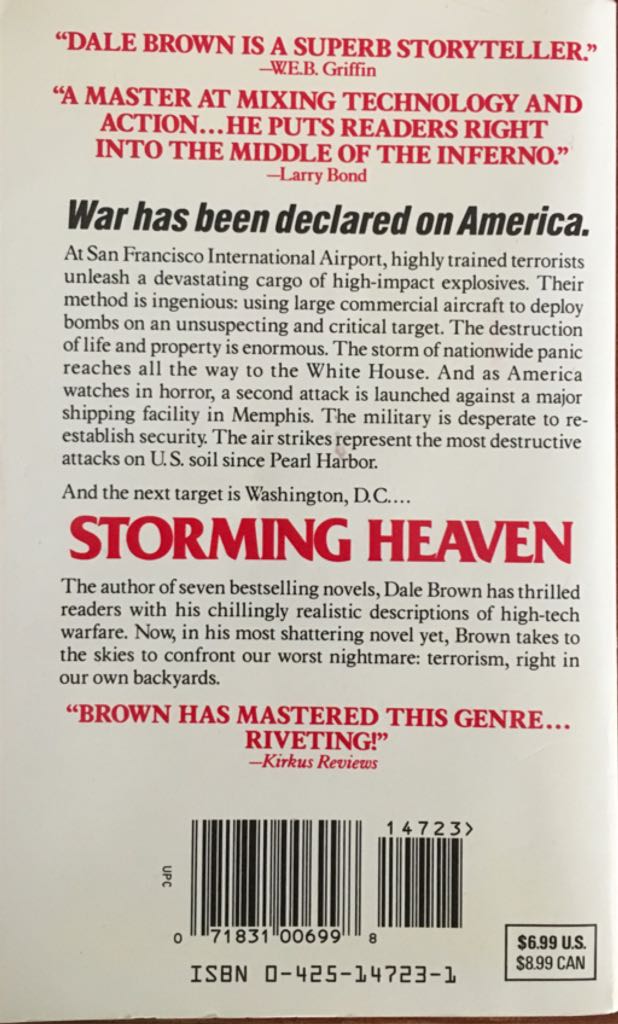Storming Heaven - Dale Brown (Berkley Books - Paperback) book collectible [Barcode 9780425147238] - Main Image 2