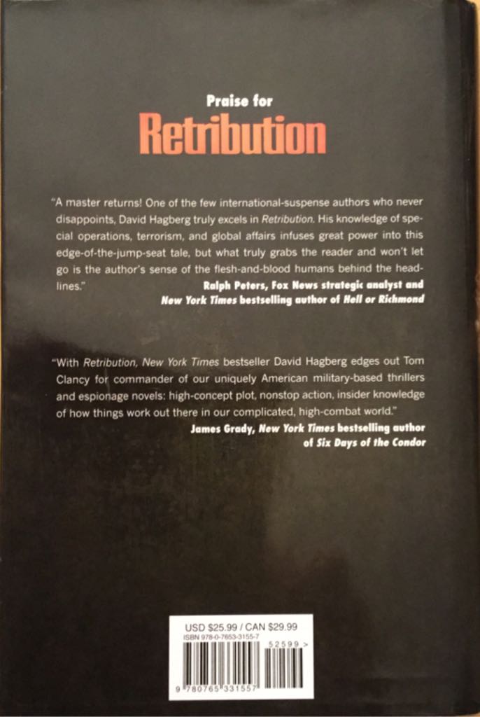 Retribution - David Hagberg (Forge A Tom Dougherty Associates Book - Hardcover) book collectible [Barcode 9780765331557] - Main Image 2