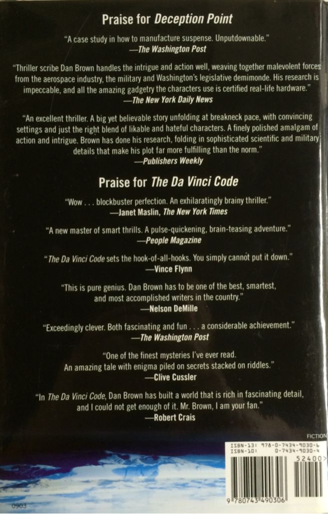 Deception Point ✅ - Dan Brown (Pocket Books - Hardcover) book collectible [Barcode 9780671027377] - Main Image 2