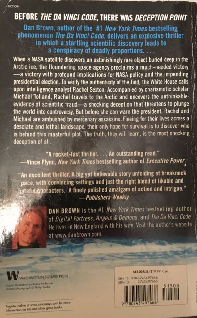 Deception Point - Dan Brown (Washington Square Pr - Paperback) book collectible [Barcode 9780743497466] - Main Image 2