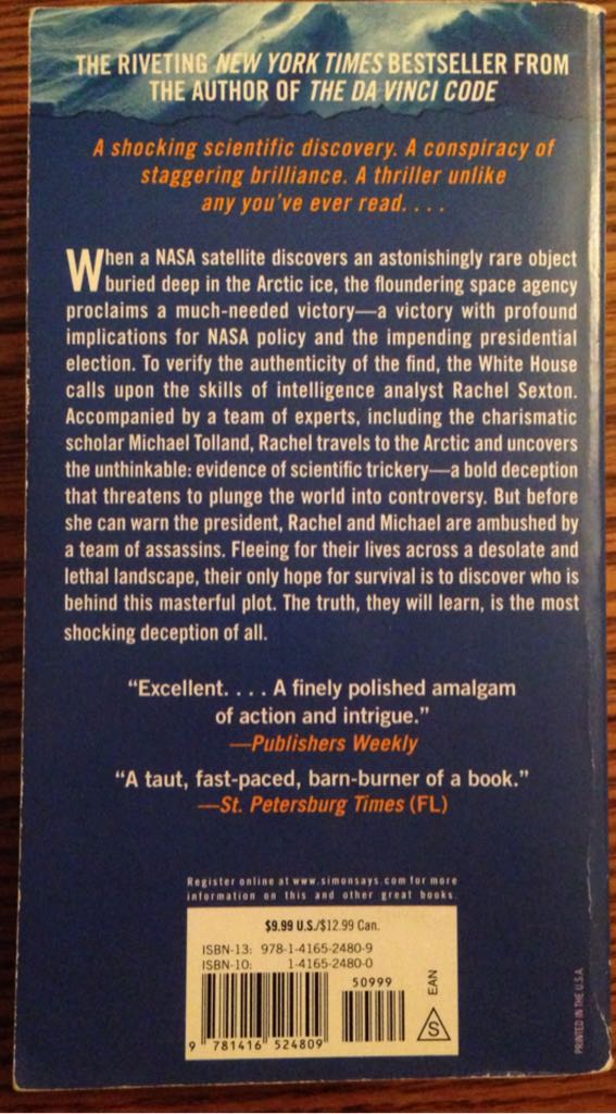 Deception Point - Dan Brown (Pocket Books - Paperback) book collectible [Barcode 9781416524809] - Main Image 2