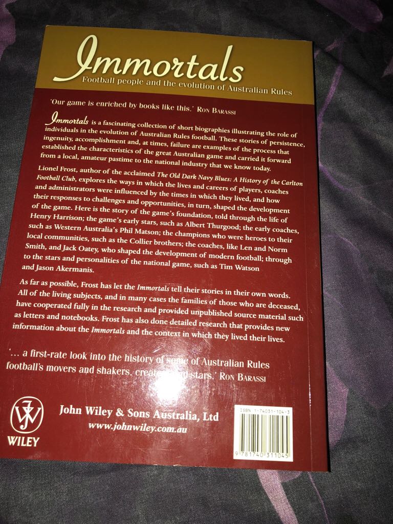 Immortals  - Daire Elliott (Wiley) book collectible [Barcode 9781740311045] - Main Image 2