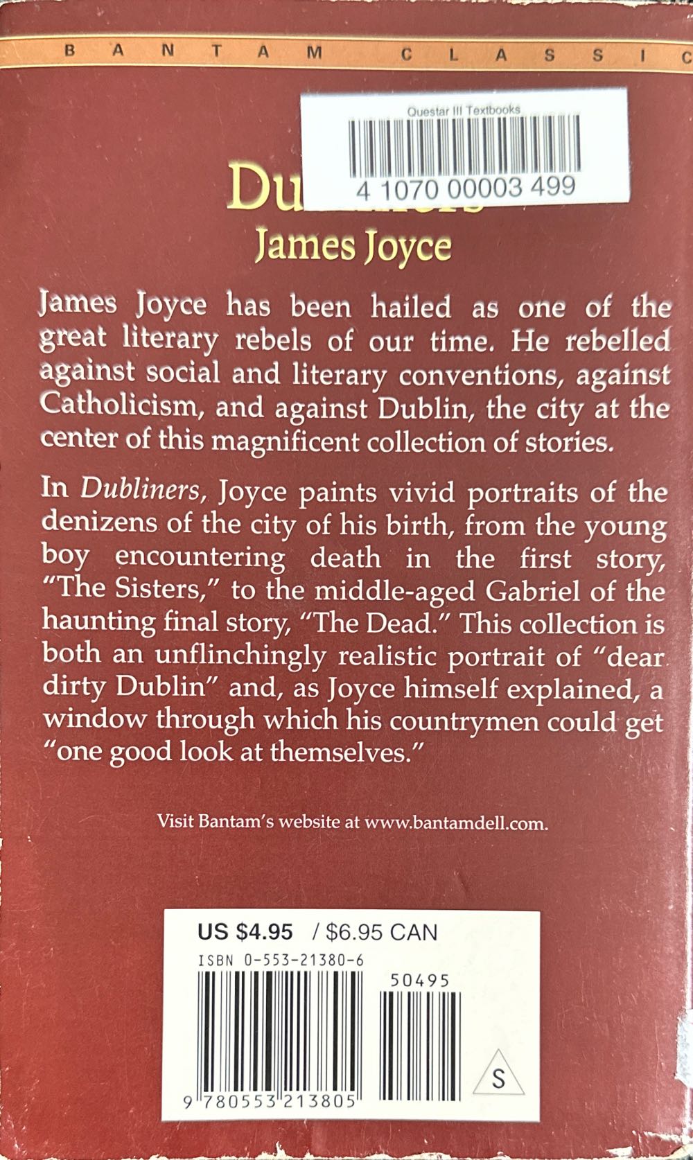Dubliners - James Joyce (Bantam Classics - Paperback) book collectible [Barcode 9780553213805] - Main Image 2