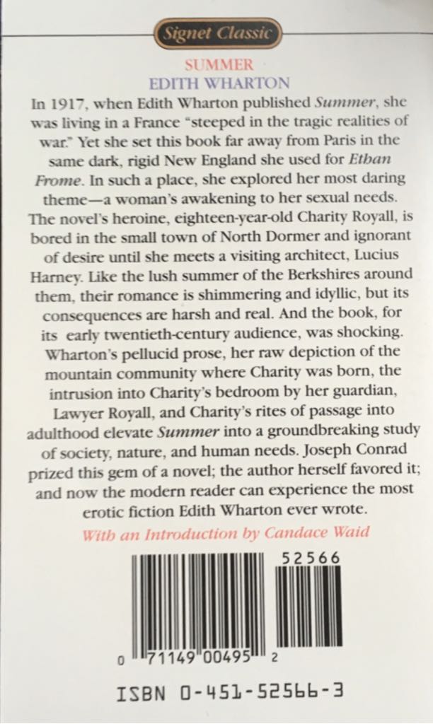 Summer - Edith Wharton (Signet - Paperback) book collectible [Barcode 9780451525666] - Main Image 2