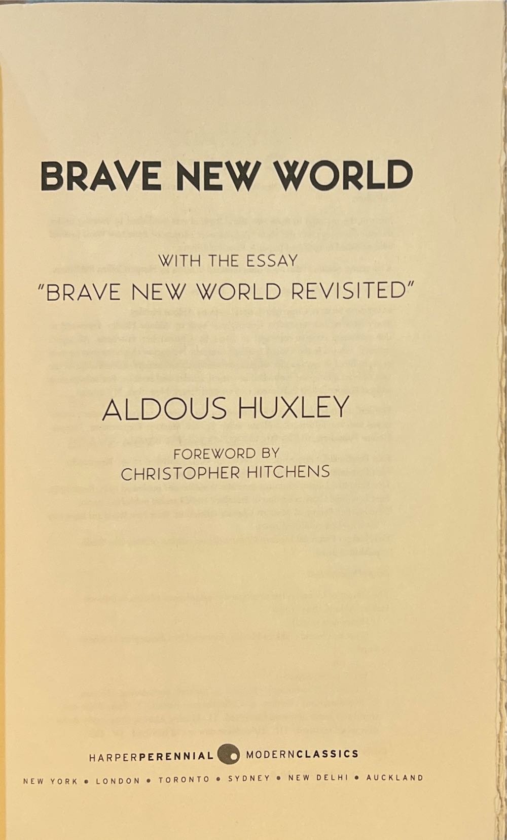 Brave New World - Aldous Huxley (HarperPerennial - Paperback) book collectible [Barcode 9780061767647] - Main Image 2