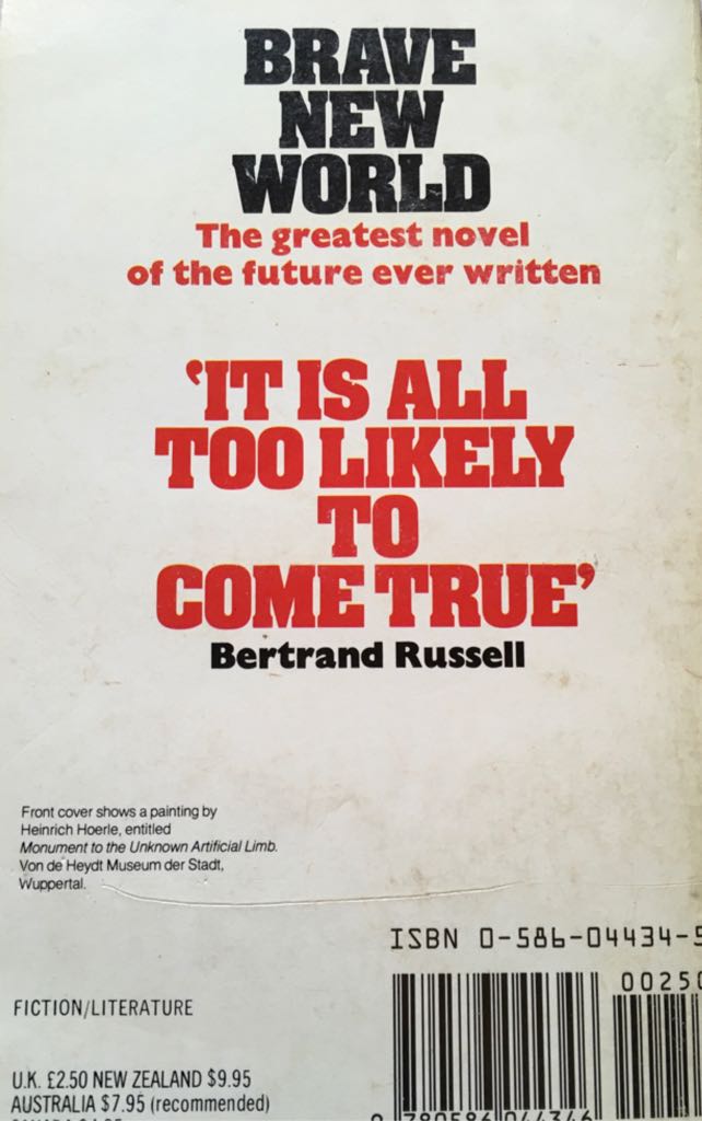 Brave New World - Aldous Huxley (Grafton - Paperback) book collectible [Barcode 9780586044346] - Main Image 2