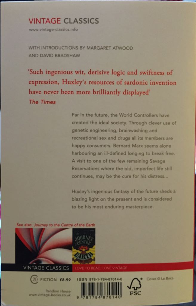 Huxley, Aldous Brave New World - Aldous Huxley (Vintage Classic - Paperback) book collectible [Barcode 9781784870140] - Main Image 2